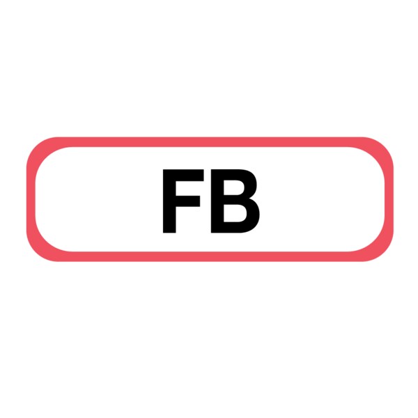 Position Labels - FB 1/2" x 1-1/2" White w/Red & Black